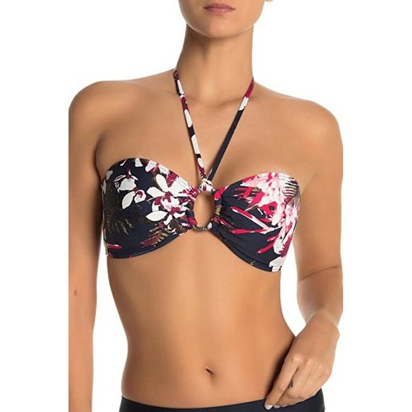Tommy Hilfiger Tropical Orchid Bandeau Swim Top - Picture 1 of 6